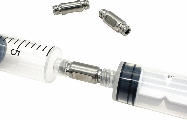 QSWTITAN Spritzenverbinder aus Edelstahl, 3-teiliger Adapter, Luer-Lock - Bild 1