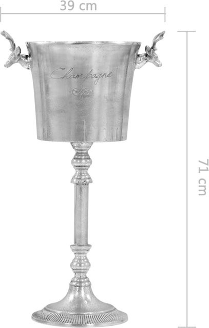 Champagnerkühler aus Vollaluminium von VD Home Furnishing in Silber, B/T/H: 39 x 29 x 71 cm - Bild 1