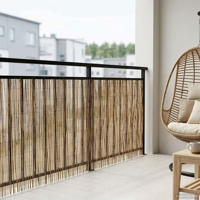 Garten-Schilfzaun Carbon von VD Home Furnishing in Braun, B: 400 cm, H: 100 cm - Bild 1