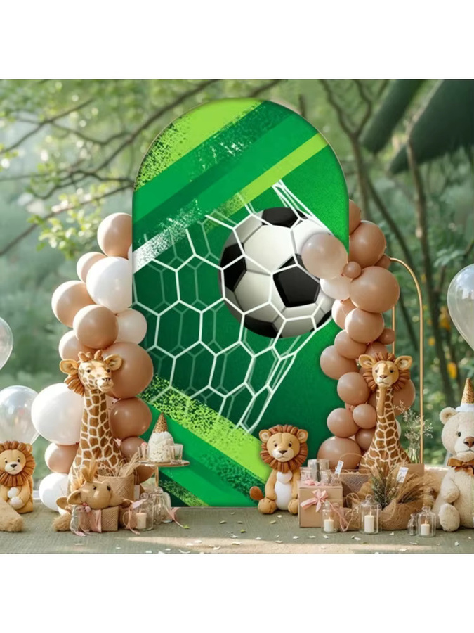 VIKAMA Fußball Fotografie-Hintergrund mit Bogen-Design für Partydekoration, Mehrfarbig, B/H: 120 x 50 cm - Bild 6