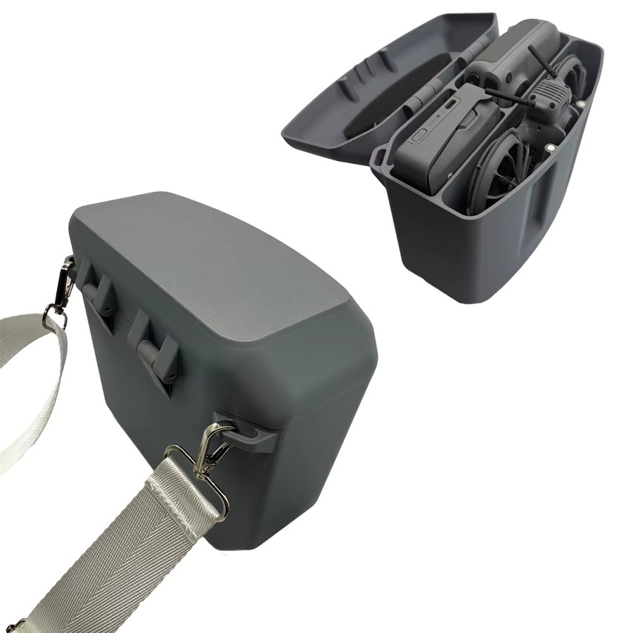 DJI Aufbewahrungsbox für DJI Neo 2 in Grau mit Magnetdeckel und Trageriemen für Akku-Hub und RC N3 Controller - Bild 2