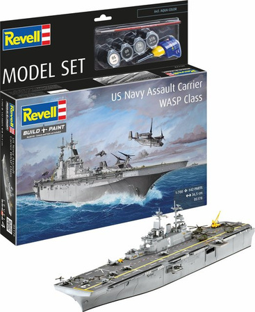 Revell US Navy Assault Carrier WASP Class, Modellbausatz, 1:700
