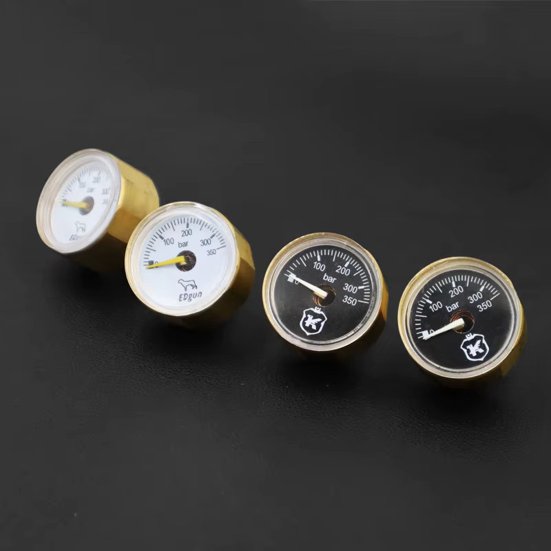 Mini-Luftdruckmessgerät aus Kupfer mit M10*1 G1/8 Zoll Anschluss, 350bar, Manometer mit Schwarz-Weiß-Zifferblatt und 28 mm Durchmesser - Bild 3