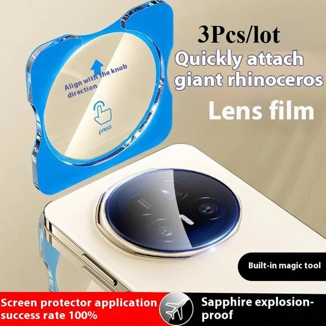 3er-Set Kameraschutz aus gehärtetem Glas für Honor 300 Ultra 200 100 Pro, transparent mit Installationshilfe und Vollkleber - Bild 1