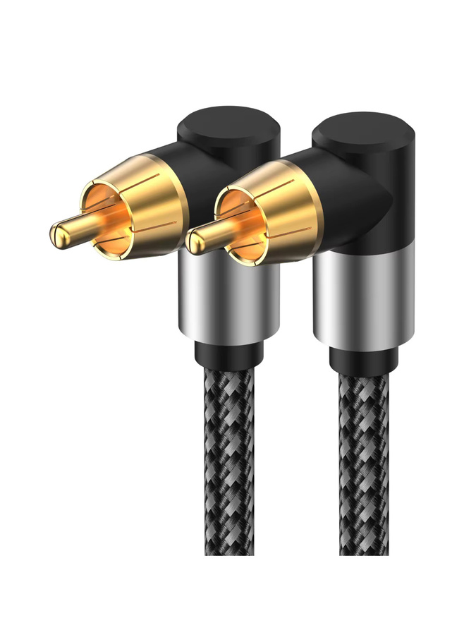 Jiansu High-End RCA zu RCA Koaxial-Audiokabel 90-Grad SPDIF Digitales Kabel in Silber und Grau - Bild 6