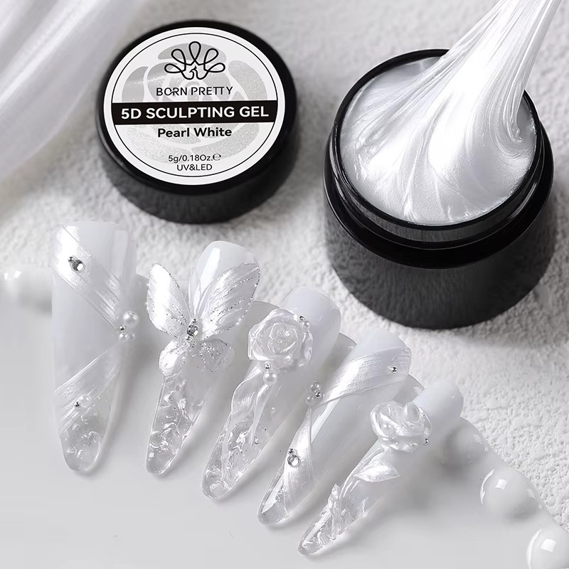 BORN PRETTY 5D Modellier-Gel Nagellack, Perlweiß, 5g - Bild 6