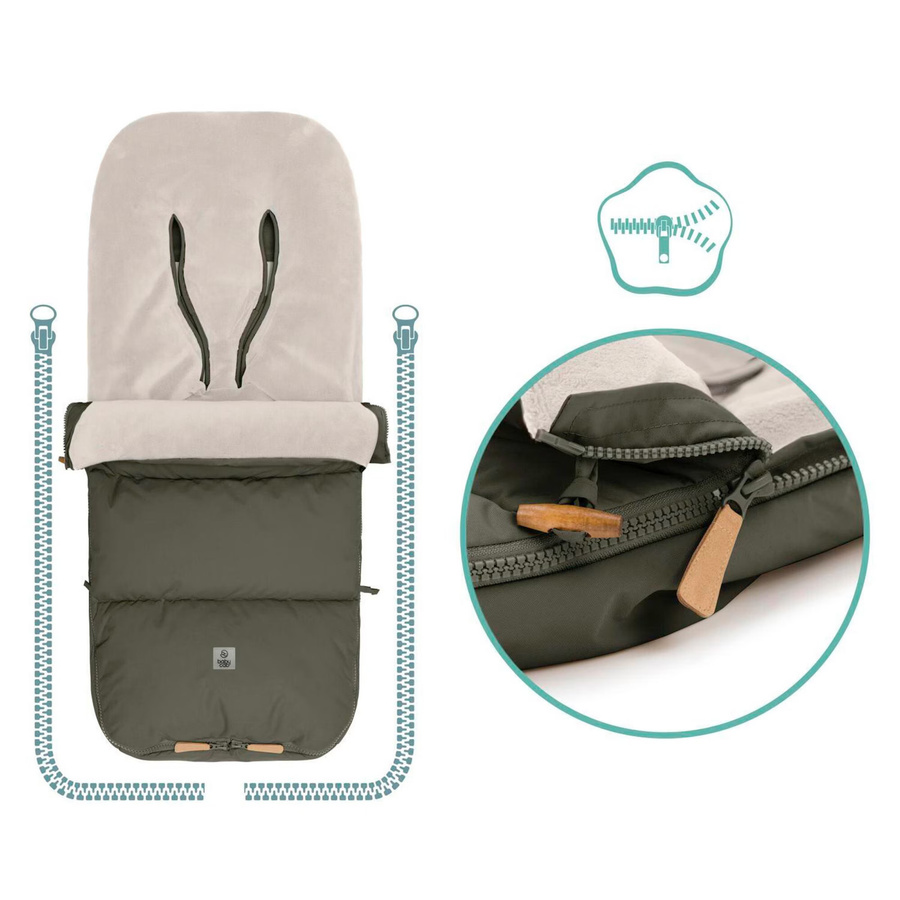 Babycab Winterfußsack Kemi für Kinderwagen und Buggy in Olivgrün mit Fleece-Futter - Bild 2
