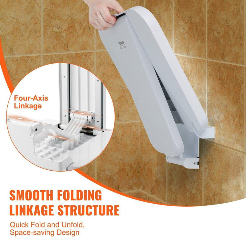 Buying Solutions MB Klappbarer Duschsitz aus ABS Wandmontiert Breite: 40 cm, Tiefe: 42,5 cm - Bild 2