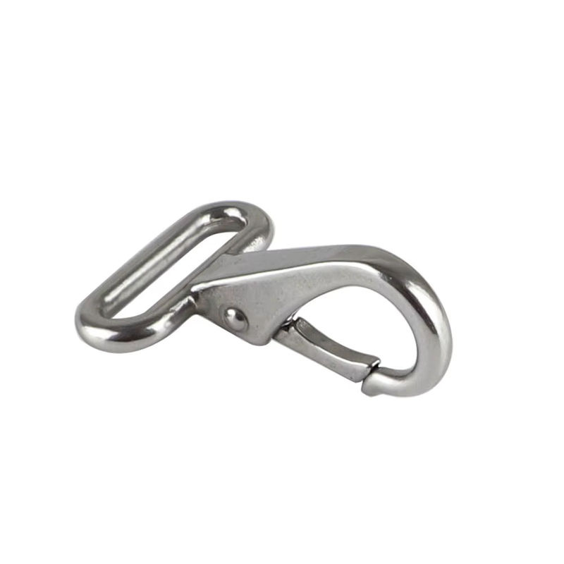 NERISXB Karabinerhaken mit quadratischem Ring aus Edelstahl 316 in Silber für Segelgeräte und Yacht - Bild 2