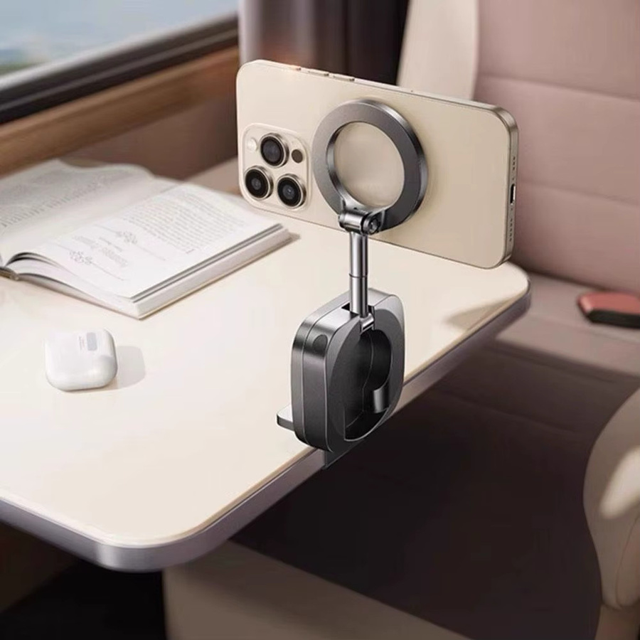 MagSafe Auto-Telefonhalterung für das Armaturenbrett, faltbarer 360 Grad drehbarer Ständer für iPhone 17 16 15, Schwarz, Flugzeug-kompatibel - Bild 6