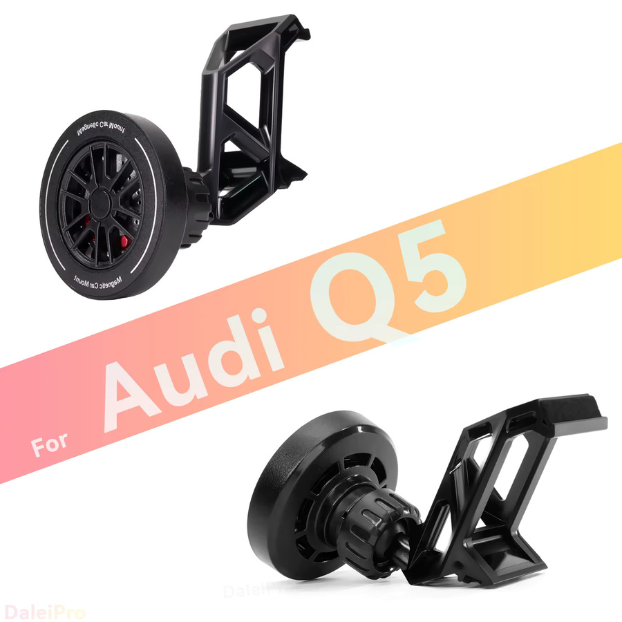 Magnetische Handyhalterung mit Luftstromkühlung und 360 Grad Drehung für Audi Q5 SQ5 2018-2024, Schwarz - Bild 4
