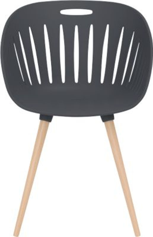 Topstar Outdoor-Stuhl T2023 Set aus 2 Stück, ergonomische Kunststoffschale mit Armlehnen und Buchefüßen, anthrazit - Bild 2
