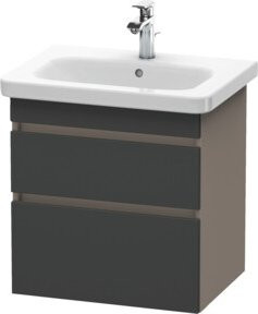 Duravit Waschtischunterschrank DuraStyle in Grau mit 2 Schubladen, wandhängend, B: 58 cm, T: 44,8 cm, H: 61 cm - Bild 1