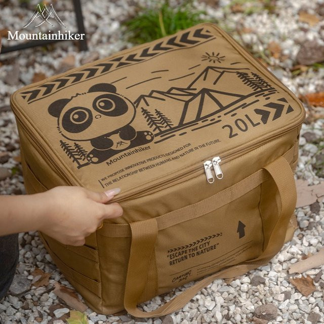 MOUNTAINHIKER Taktische Camping-Aufbewahrungstasche 20L, isolierte Faltschachtel für Picknick und Feldausrüstung, beige, wasserdicht - Bild 1