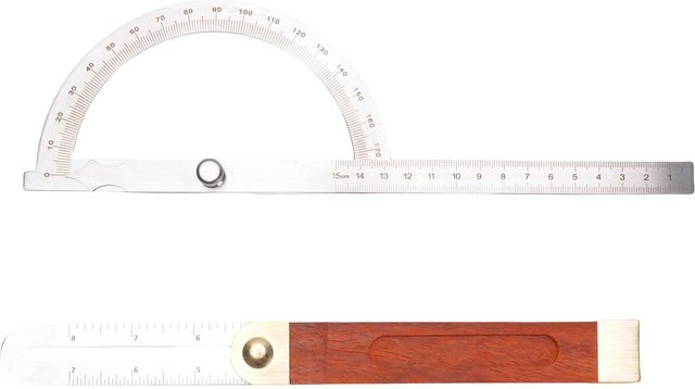 Winkelmesser Set von OutsideWorld aus Edelstahl, Messing und Holz in Silber und Weiß - Bild 1