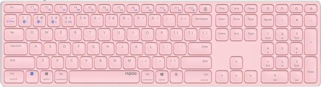 Rapoo E9800M Wireless Tastatur mit Bluetooth und RF in Pink, QWERTZ Deutsch - Bild 1
