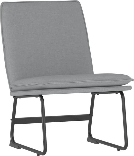 vidaXL Loungesessel Hellgrau mit Armlehnen und Metallrahmen B/T/H: 52 x 75 x 76 cm - Bild 1