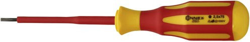 Connex Schraubendreher Längsschlitz in Gelb und Rot mit 75 mm Klingenlänge aus Stahl - Bild 1