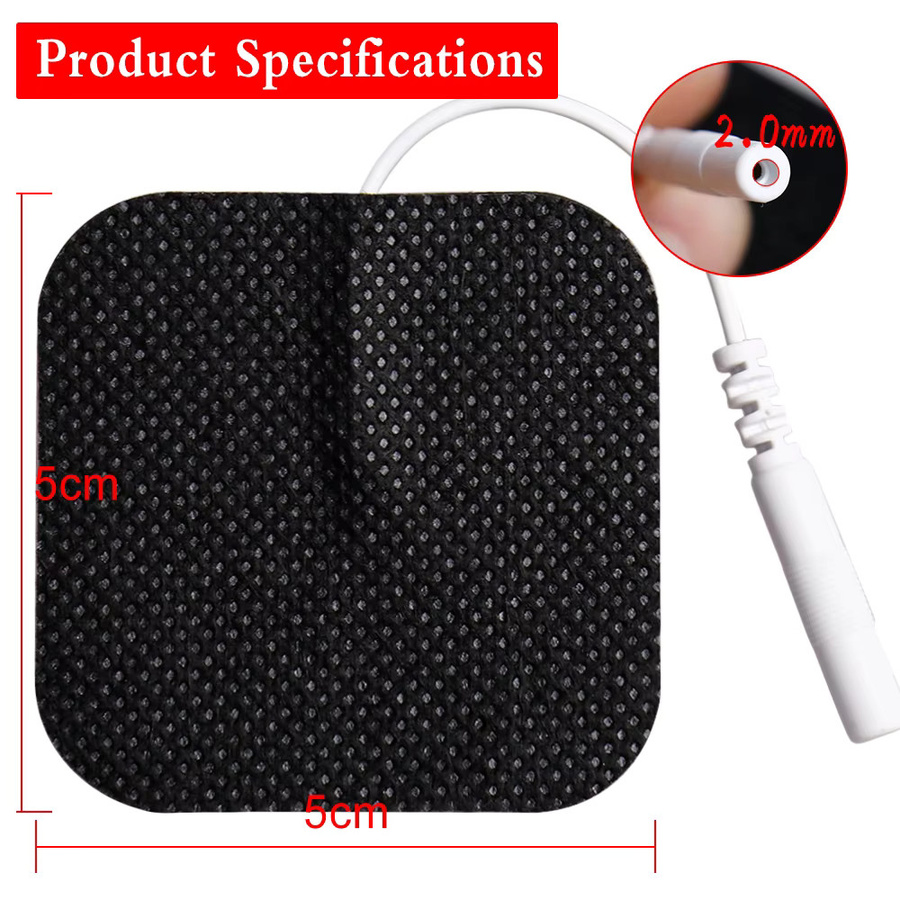 SANPKON Vlies-Elektrodenpads in Schwarz für EMS und TENS Muskelstimulatoren, B/B: 5 x 5 cm, 100er Packung - Bild 2