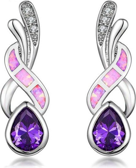 YIRAN Jewelry Ohrringe, Zirkonia, Kristall, Zinklegierung, Weiß, Damen - Bild 1