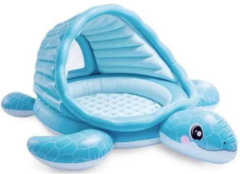 Intex Playcenter Turtle Cove Schildkröten-Planschcenter mit Sonnendach, Blau/Mehrfarbig, B/T/H: 218 x 119 x 97 cm - Bild 1