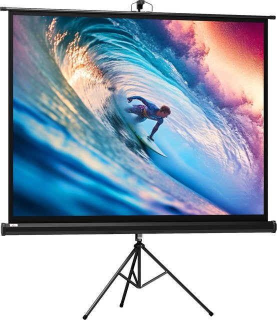 HOMCOM Projektionsleinwand mit 4:3 Format in Schwarz, B: 171 cm, H: 131 cm - Bild 1
