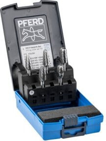 PFERD TOOLS Hartmetall Hochleistungsfrässtift Set 1712 TOUGH 5-teilig in Multicolor mit Ø 12mm und Schaft-Ø 6mm - Bild 1