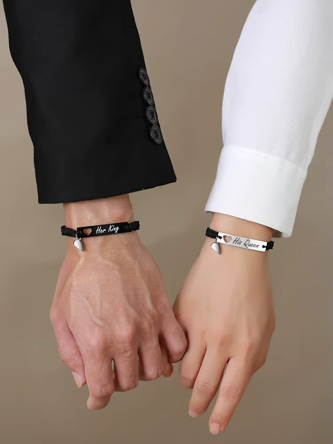 Myfresty Armbänder, geflochten, Herzform, Unisex - Bild 3
