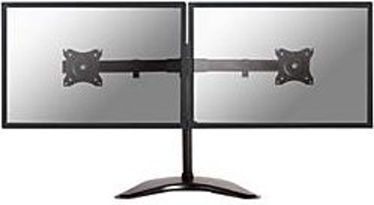 Neomounts NM-D335DBLACK 2fach Monitor-Tischhalterung in Schwarz für 10 bis 27 Zoll mit VESA 75x75 mm, neigbar und schwenkbar - Bild 2