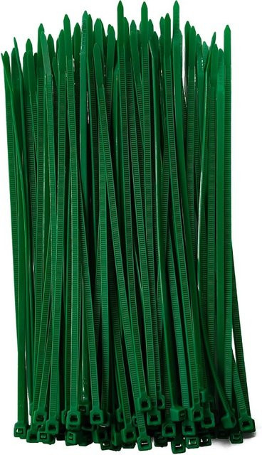 100 Stück lösbare Kabelbinder aus Nylon in Grün, Breite: 3,6 mm, Länge: 150–400 mm, wiederverwendbare Kunststoff-Kabelbinder - Bild 1