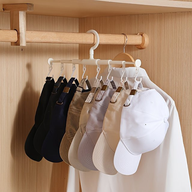 RacHome Organizer mit 8 Haken für Hüte, Mäntel und Accessoires in Weiß - Bild 1