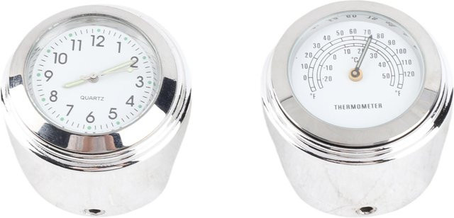 KaiSai Thermometer und Uhr, silber, weißes Zifferblatt, wasserdicht, Unisex - Bild 1