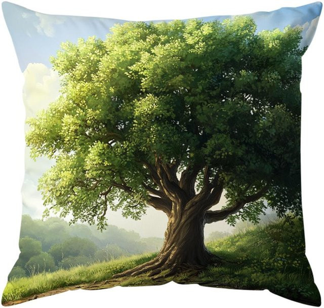 Dekorativer Kissenbezug mit Waldhirsch-Motiv von JMG Clothing, Farbe Grün und Schwarz, Material Polyester, B/H: 45 x 45 cm - Bild 1