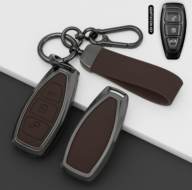 Schlüsselhülle aus Zinklegierung für Ford Focus, Mondeo, Fiesta, Kuga und Puma in Metallic Gray - Bild 1