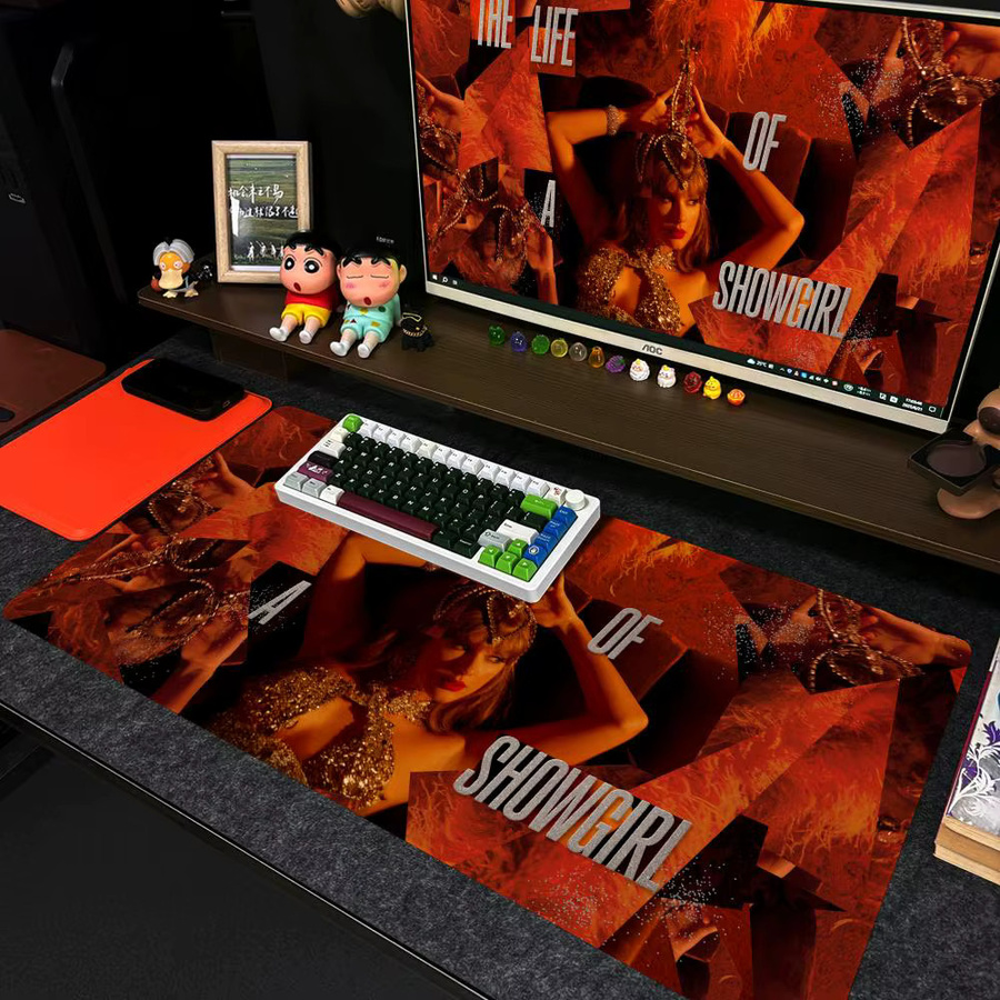 L-Life of a Showgirl Mauspad XXL rutschfeste Gamer-Tastatur Unterlage mit Art Design in Schwarz und Multicolour, B/T: 90 x 40 cm - Bild 1
