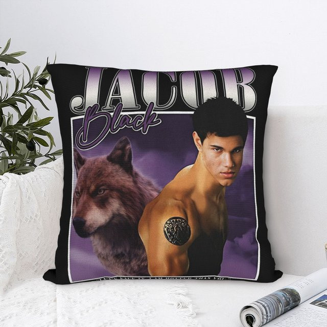 Twilight Jacob Black Where The Hell Have You Been Loca Kissenbezug, Schwarz, 30 x 30 cm - Bild 1