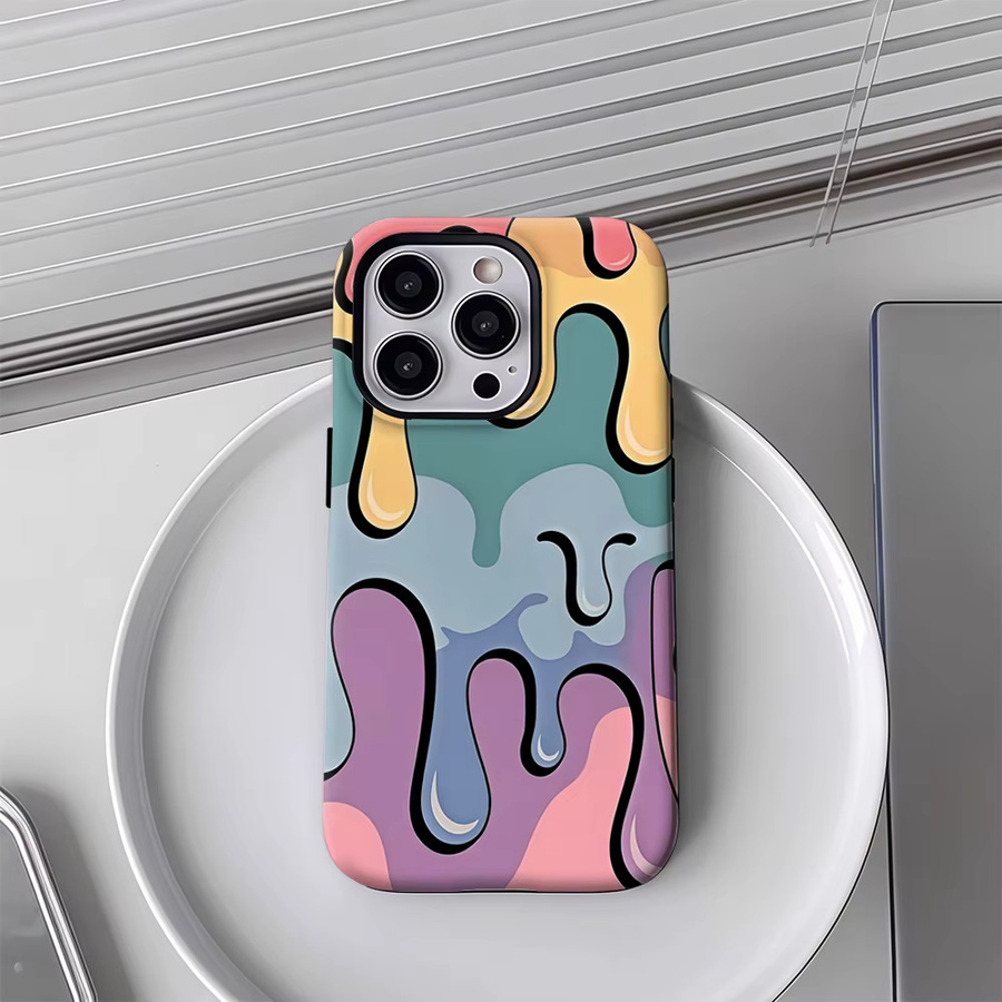 Fluid Pastels Handyhülle für iPhone 17 16 15 14 13 12 Pro Max Plus mit doppelschichtiger Rückseite in Multicolour - Bild 4