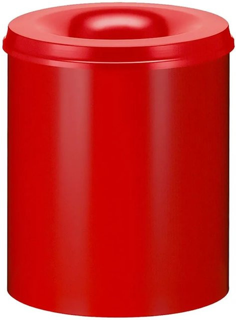 PROREGAL Selbstlöschender Papierkorb und Abfallsammler aus Metall in Rot, Höhe: 54 cm, Durchmesser: 47 cm - Bild 1