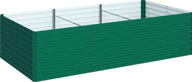 Outsunny Pflanzkasten Hochbeet aus verzinktem Stahl für den Außenbereich, rechteckiges Garten-Hochbeet mit Sicherheitskante und offenem Boden für Blumen, Gemüse oder Kräuter, Farbe: Grün, B/T/H: 240 x 120 x 60 cm - Bild 1