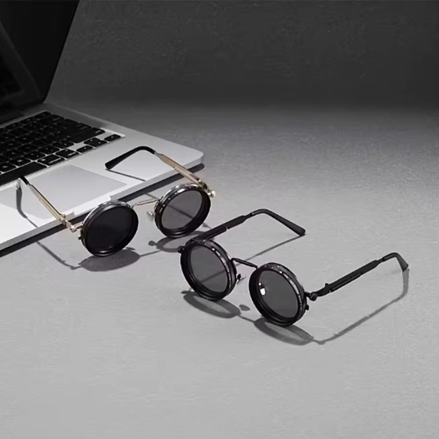 Hindfield Runde Modebrille, Vollrand, Metall - Bild 3
