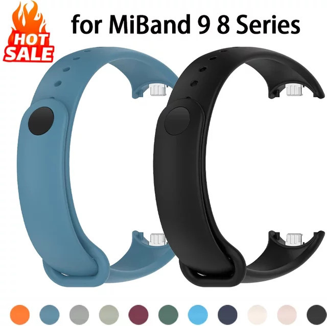 CAOWTAN Uhrenarmband Silikon, Schwarz, Unisex, für Xiaomi Mi Band 9 8 - Bild 1
