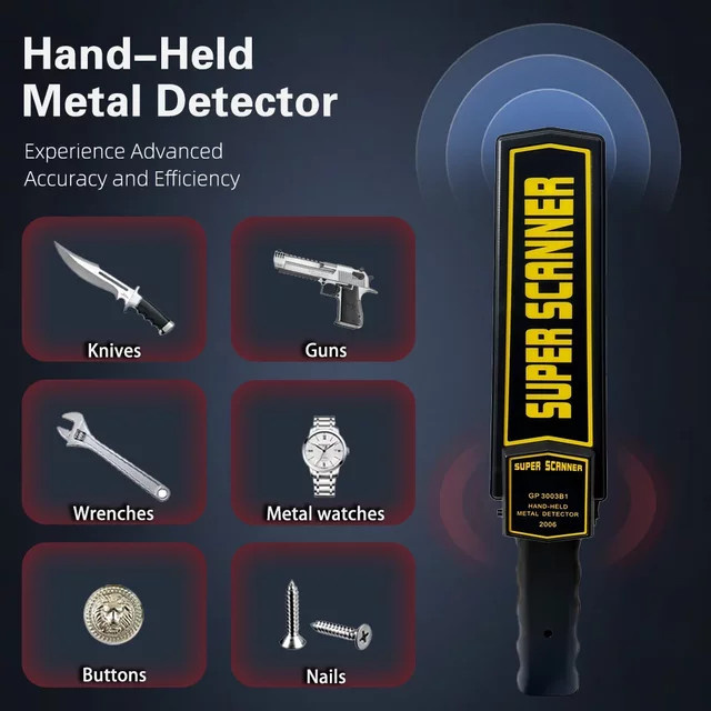 Yadesys Handgehaltener Metalldetektor in Schwarz mit hoher Empfindlichkeit für Sicherheitsinspektionen - Bild 1