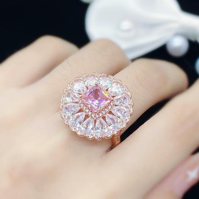 Bonnie 2 Offener Ring, 925 Silber, Roségold, Zirkonia, Kristall, Damen - Bild 1