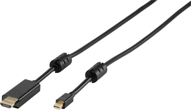 Vivanco Mini DisplayPort auf HDMI Kabel in Schwarz, Länge: 1,8 m - Bild 1