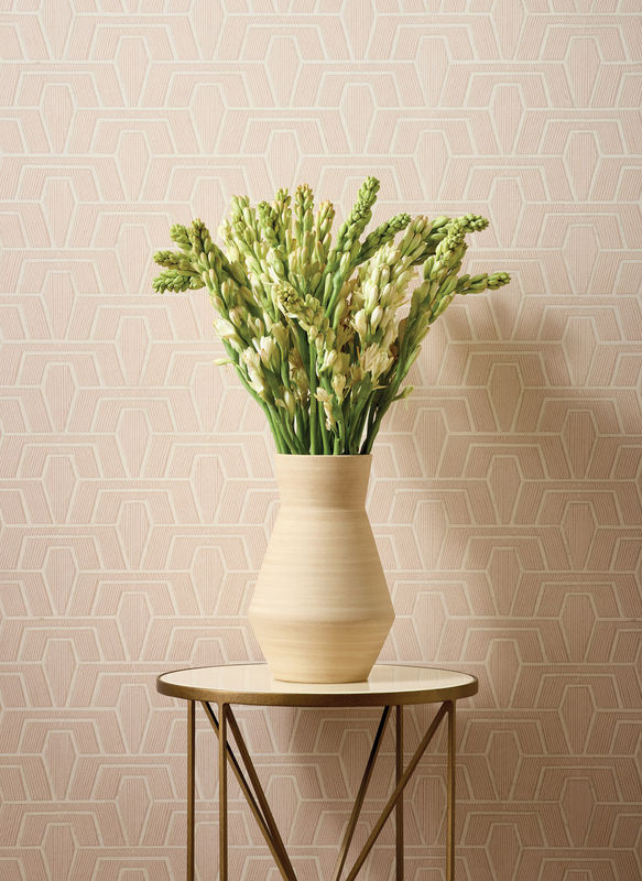 Thibaut Tapete Hinton Tunnel in Blush Pink mit abstraktem geometrischem Retro-Design aus Vlies - Bild 3