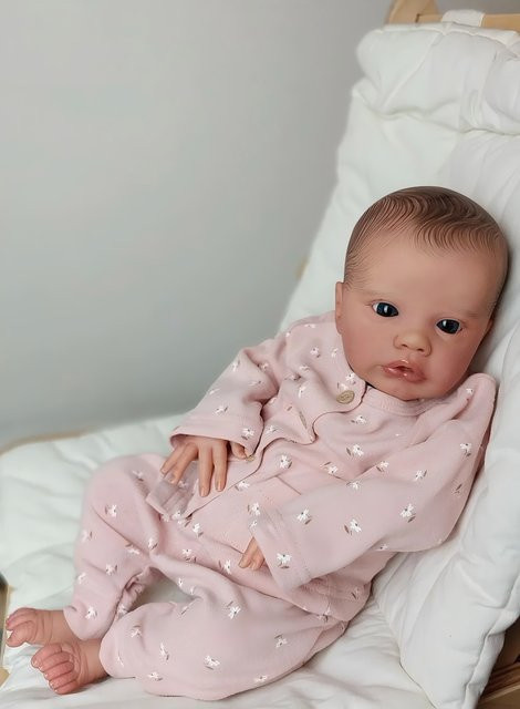 NPK Primrose Awake Reborn-Puppe, 19 Zoll, vorbemalt, Soft-Touch - Bild 1