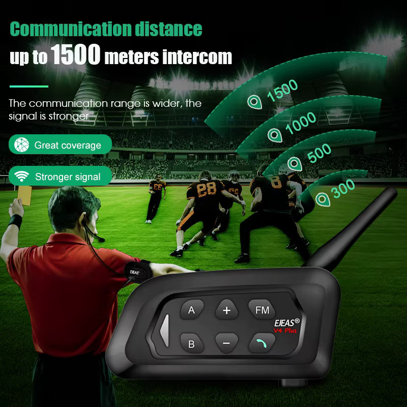 EJEAS V4C PLUS und 2 Stück V6C PRO Bluetooth Intercom Headset für 3 Benutzer, Voll Duplex Sprechanlage in Schwarz - Bild 2