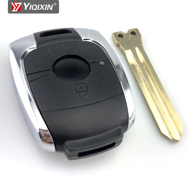 Yiqixin Remote Auto Schlüssel Shell Cover Fall für Ssangyong Actyon Kyron Rexton Korando 2012 Action 2012, 2 Tasten, Schwarz, ohne Logo und ungeschnittene Klinge - Bild 1