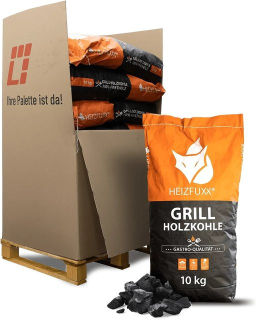 Heizfuxx Holzkohle aus Hartholz in Gastro-Qualität, 120 kg (12 x 10 kg) - Bild 1