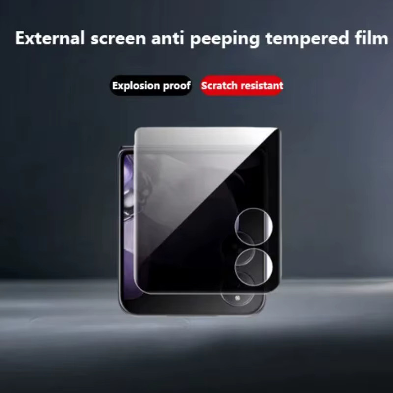 Privatsphäre 3D gebogener 9H gehärteter Glasschutz mit Anti-Peeping-Funktion für Xiaomi Mix Flip 2 Flip 5G, transparente Vollabdeckung und Anti-Kratz-Schutz - Bild 2